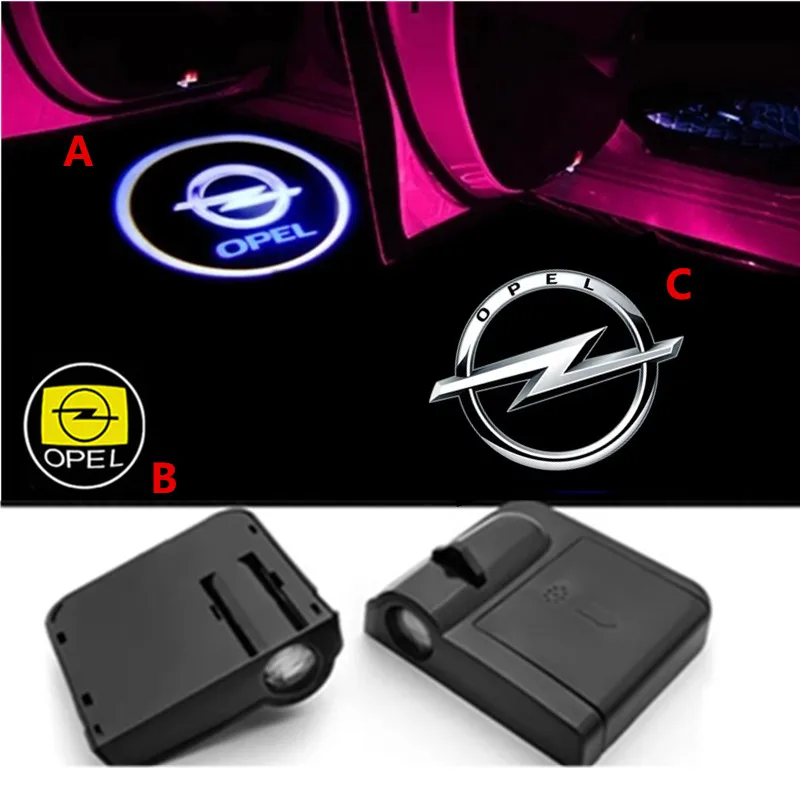 2PCS GTC Car Door Welcome Lights Laser Projector Logo Wireless Sensing For Vauxhall Opel OPC Line Corsa Astra Vectra Crossland