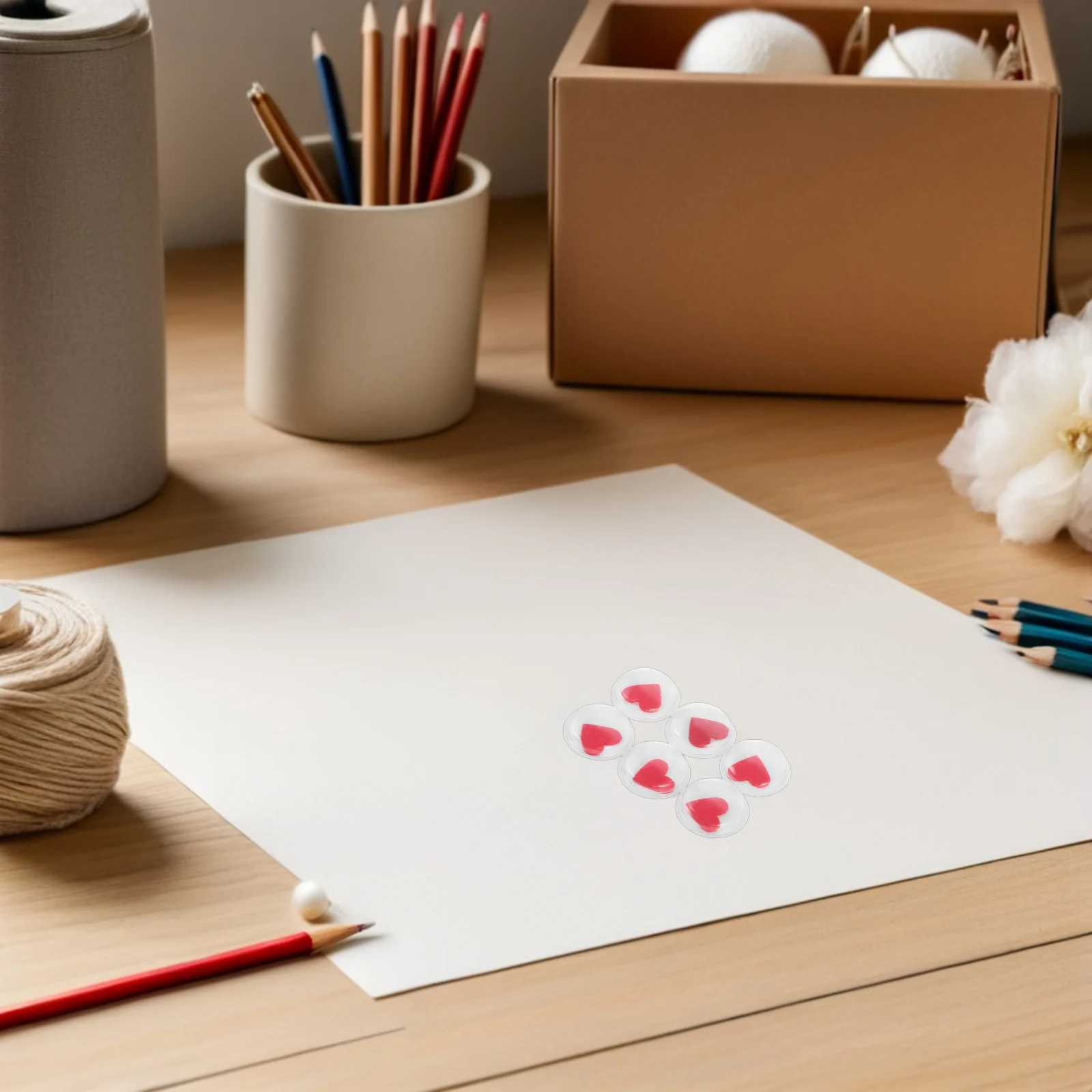 480 قطعة عيون متذبذبة على شكل قلب عيون حرفية ذاتية اللصق لصنع الحيوانات الناعمة التفاعلية 15 مللي متر لوازم مقل العيون الحرفية #2