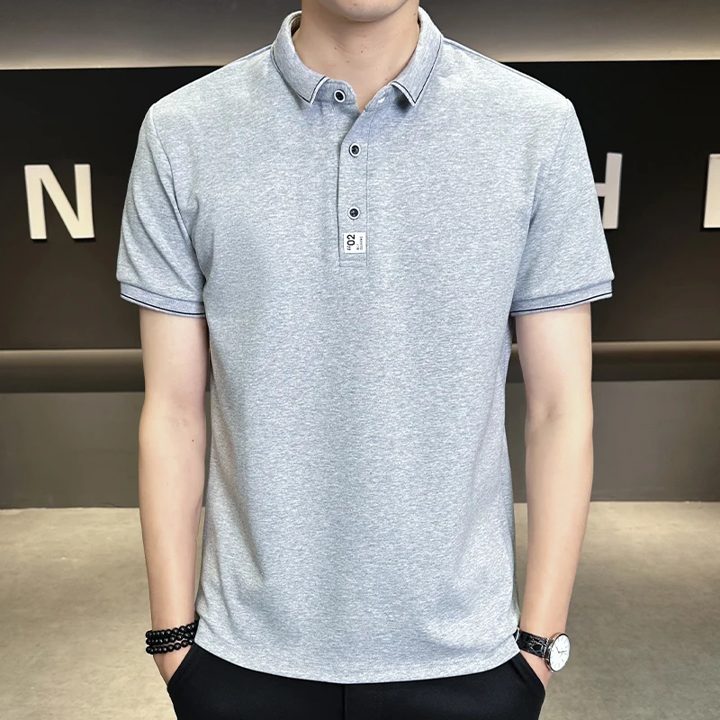 

Men's Busin Casual irt Pure Cotton Loose Fit Summer Breathable T-irt Sli Commuting irt Youth Faion
