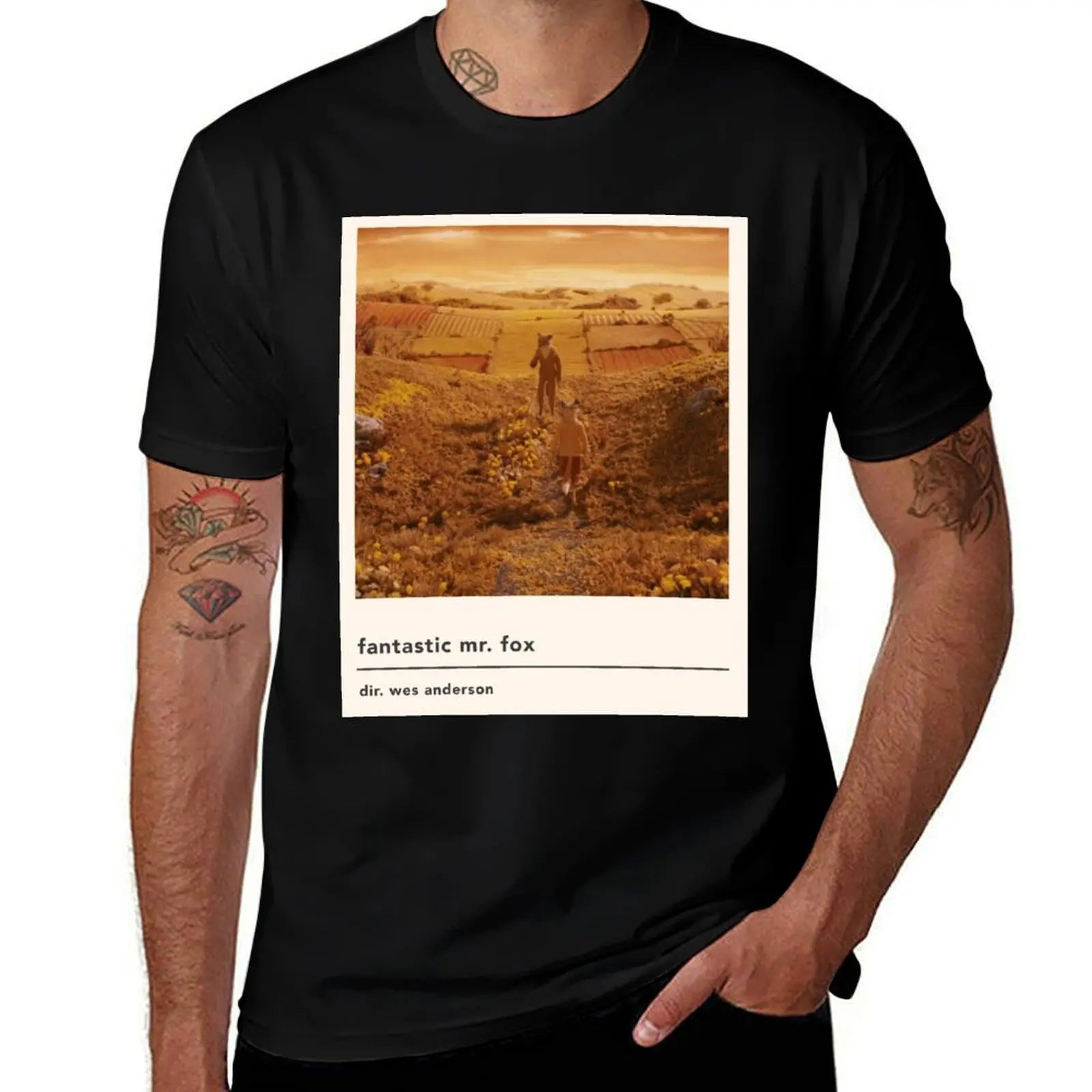 

minimalist fantastic mr fox movie poster T-Shirt man t shirts cotton man t shirt designer T-Shirt