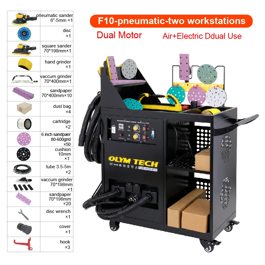 Sanding Machine for Car Body Eccentric Random orbit Sander Pneumatic air Vacuum Cleaner