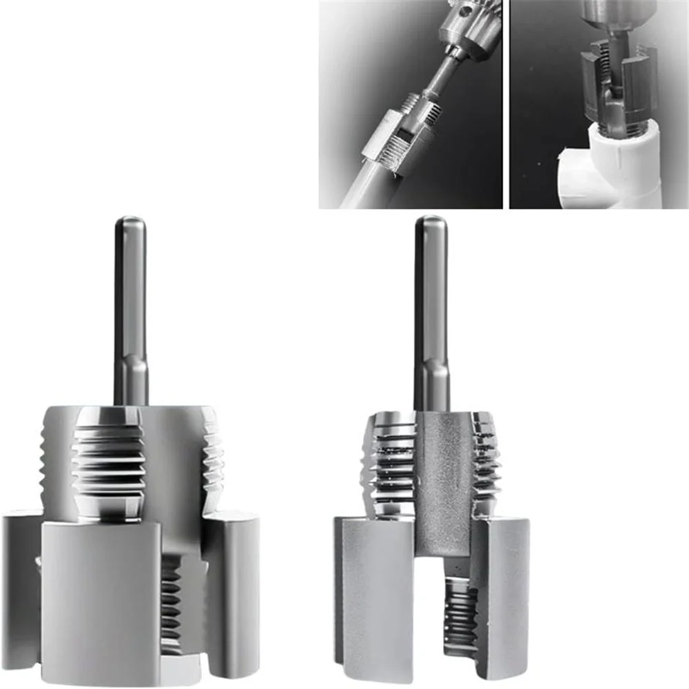 2PC Integrated Internal External Pipe Threading Tool Electric Drill Compatible PVC Pipe Threader Kit Pipe Thread Cutting Tool image 6