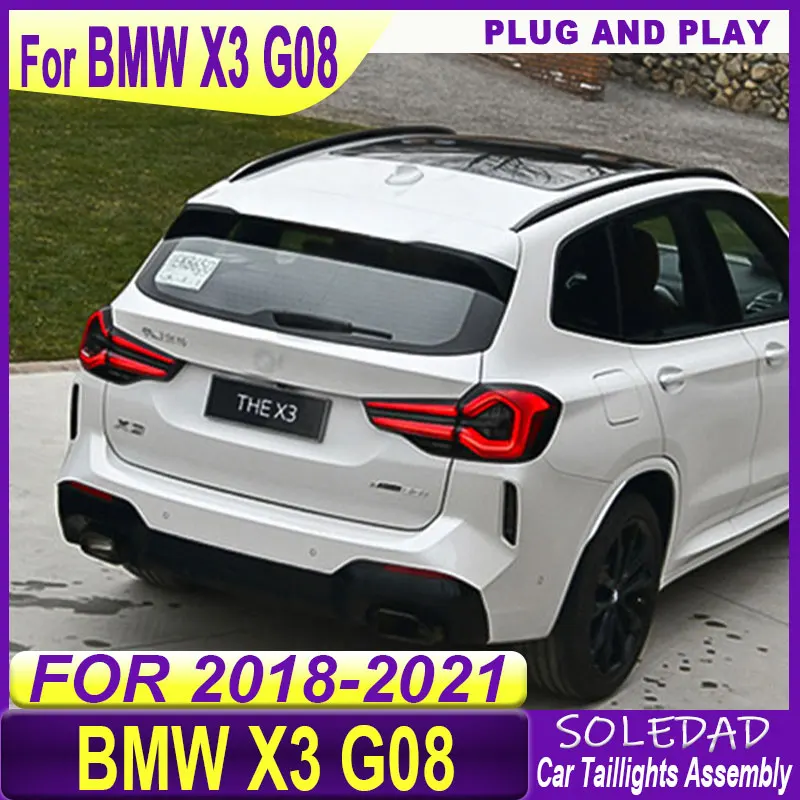For BMW X3 G08 G01 2018-2021 Car Tail Light Assembly  Brake Flowing Water Flicker LED Tail Lamps Plug and Play Rear Taillights