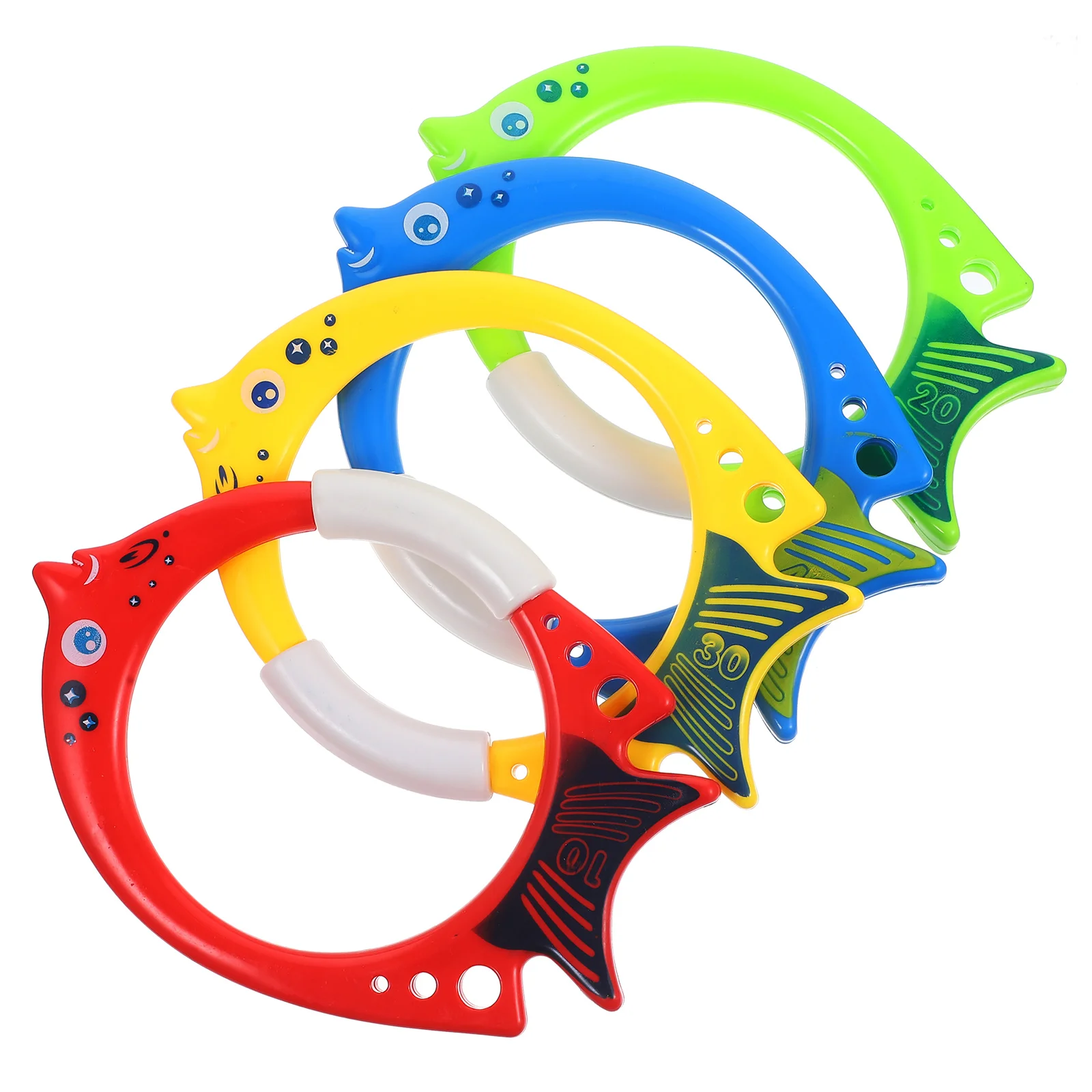 

4 Pcs Diving Fish Ring Toy Underwater Fish-shape Pool Swimming Fish-shaped Abs Rings For Child