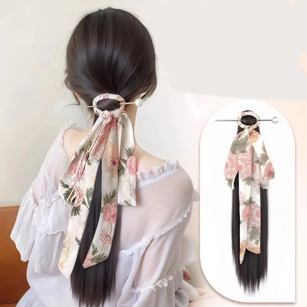 

45cm Elegant and fashionable ribbon Synthetic ponytail wig for women, long braid clip-on ponytail wig