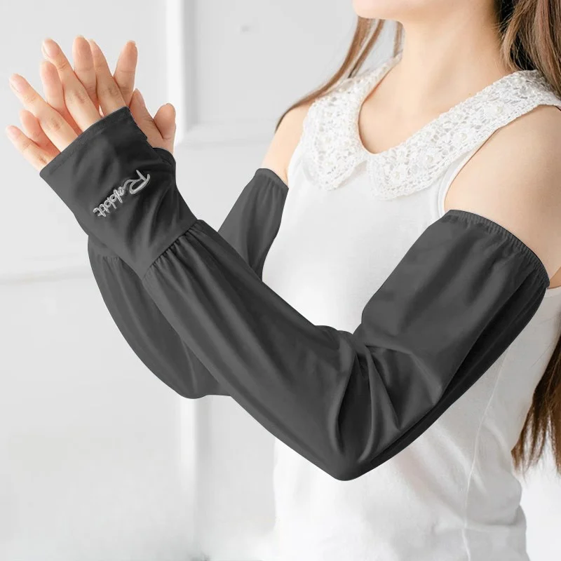 Summer Women's Thin Loose and Breathable Ice Silk Outdoor Arm Sleeves Cycling and Driving Ice Sleeves