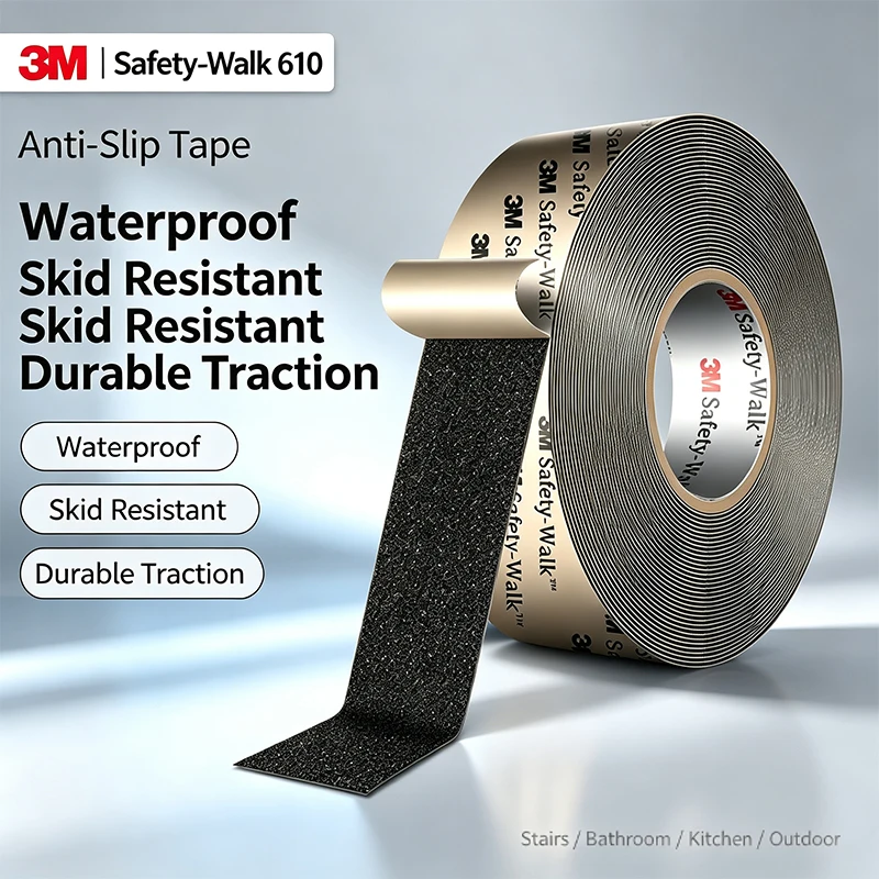 3M 610 Safety Walk Slip Tape General Purpose Tape Black NFSI for Light to Heavy Shoe-traffic Areas