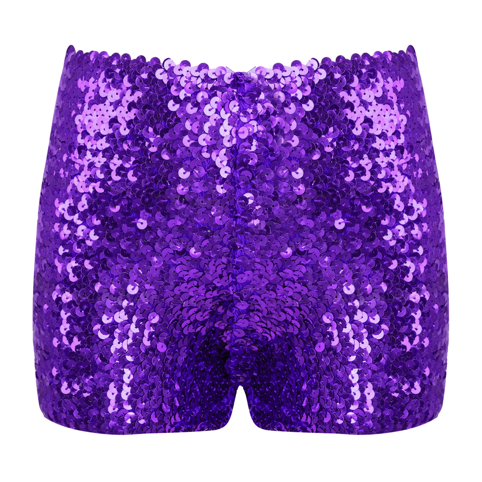 Boys Girls Dance Costume Shorts Solid Color Stylish Sequins Party Dancewear Stage Performance Streetwear Photo Shoot School Show