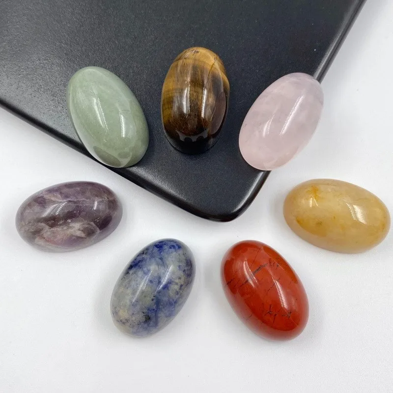 30x20mm Egg Shaped Stones Natural Gemstone Hand Polished Craft Gifts  Room Ornament Healing Crystals Rose Quartz Agate boxes