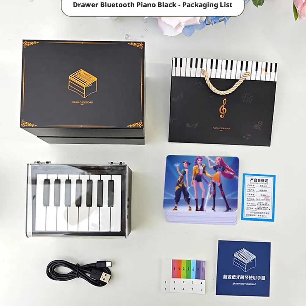 Mini pianoforte calendario giocattolo altoparlante Bluetooth con display retroilluminato modalità di riproduzione interattive pacchetto regalo funzione di insegnamento casuale