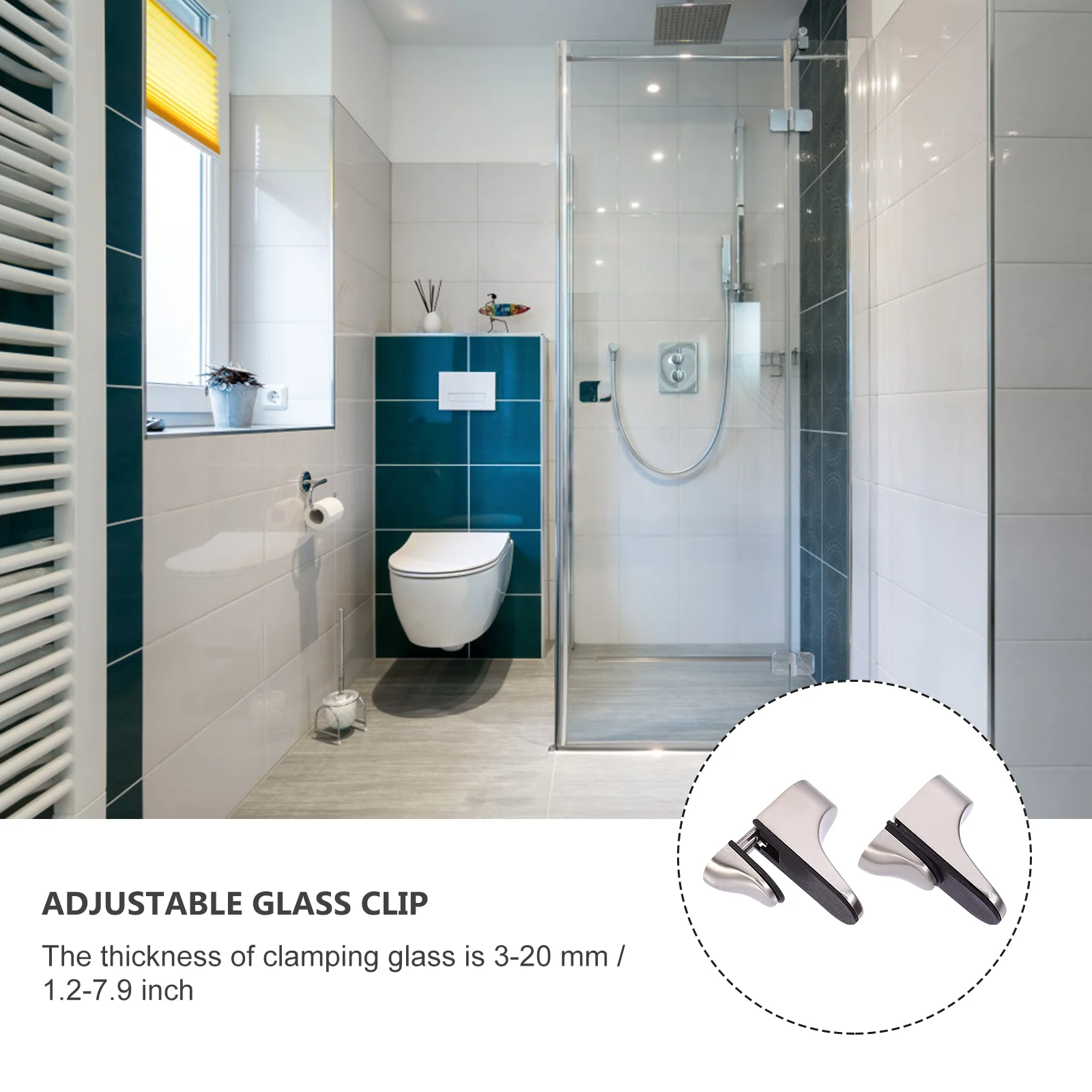 

Zinc Alloy Glass Clip Shelf Support Brackets Shower Clips Mounting Wall Clamp Round Adjustable Showcase
