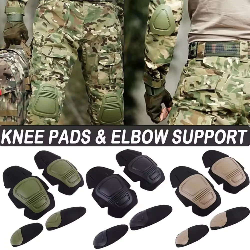 Tactical Protective Knee Pads Elbows Outdoor Camouflage Suit Hunting Equipment Insertion Type Soft Pillow for Military Combat