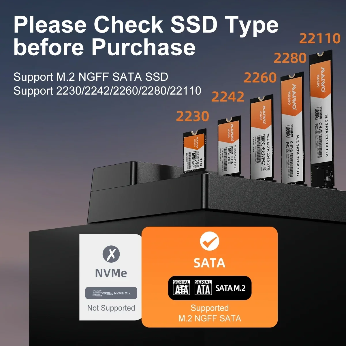 قاعدة توصيل MAIWO 6-Bay M.2 SATA NGFF SSD تدعم USB 3.1 إلى M2 SSD محطة إرساء غير متصلة بالإنترنت لقرص M.2 SATA SSD