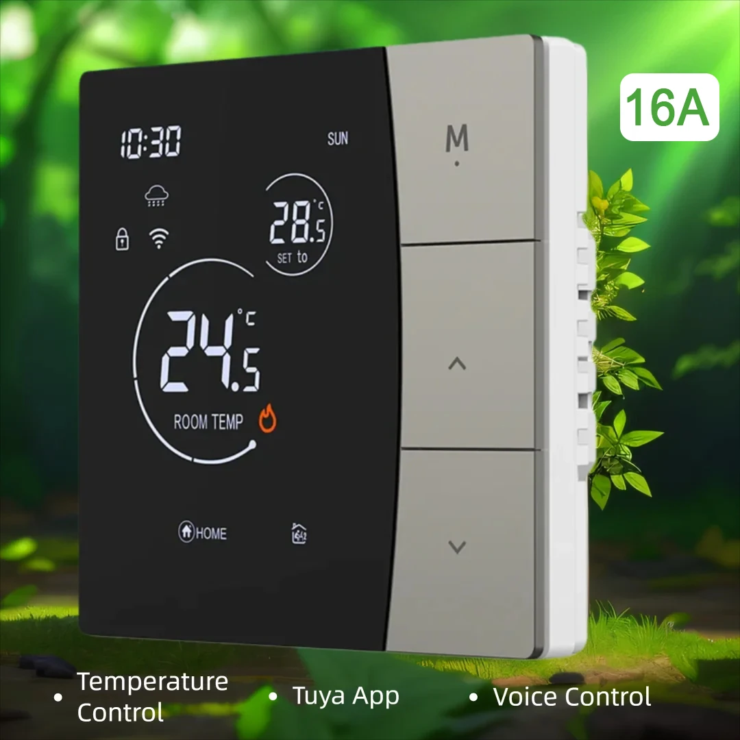 

Wi-Fi умный комнатный термостат Tuya 16A, для электричества, контроллер температуры электрического подогрева пола Alexa Google Home