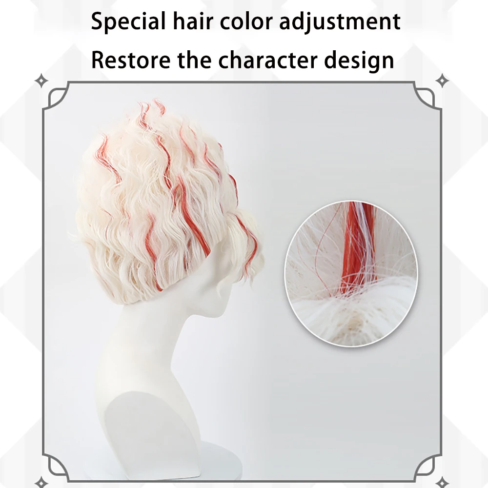 أنيمي دادا دادا Okarun غامض كون تأثيري الشعر الاصطناعية 12 بوصة الأحمر والأبيض تسليط الضوء على شعر مستعار للحفلات الهالوين مقاومة للحرارة