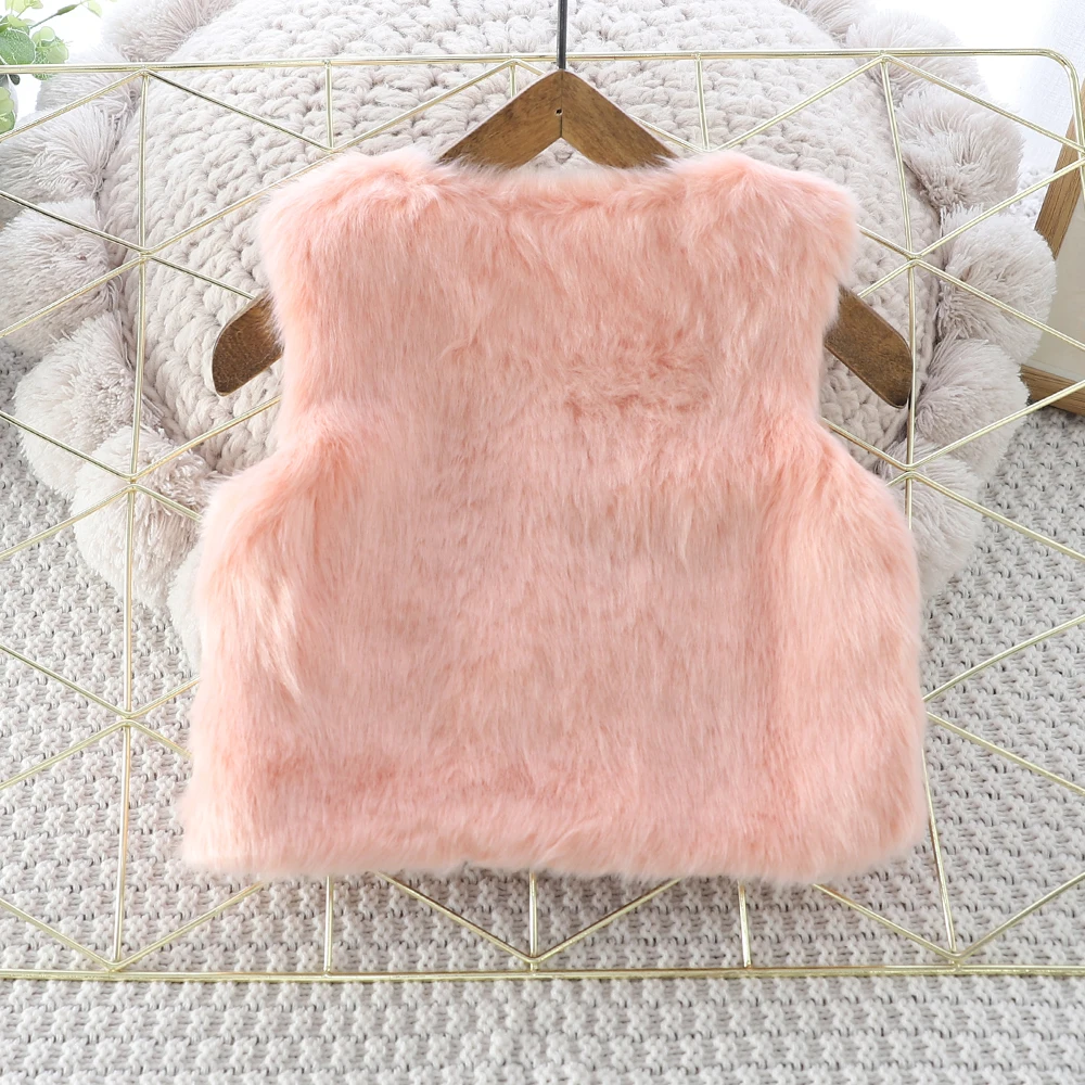 Baby Girls Clothing Children's Vest Autumn And Winter Fluffy Warm Vest Cute Baby Clothes