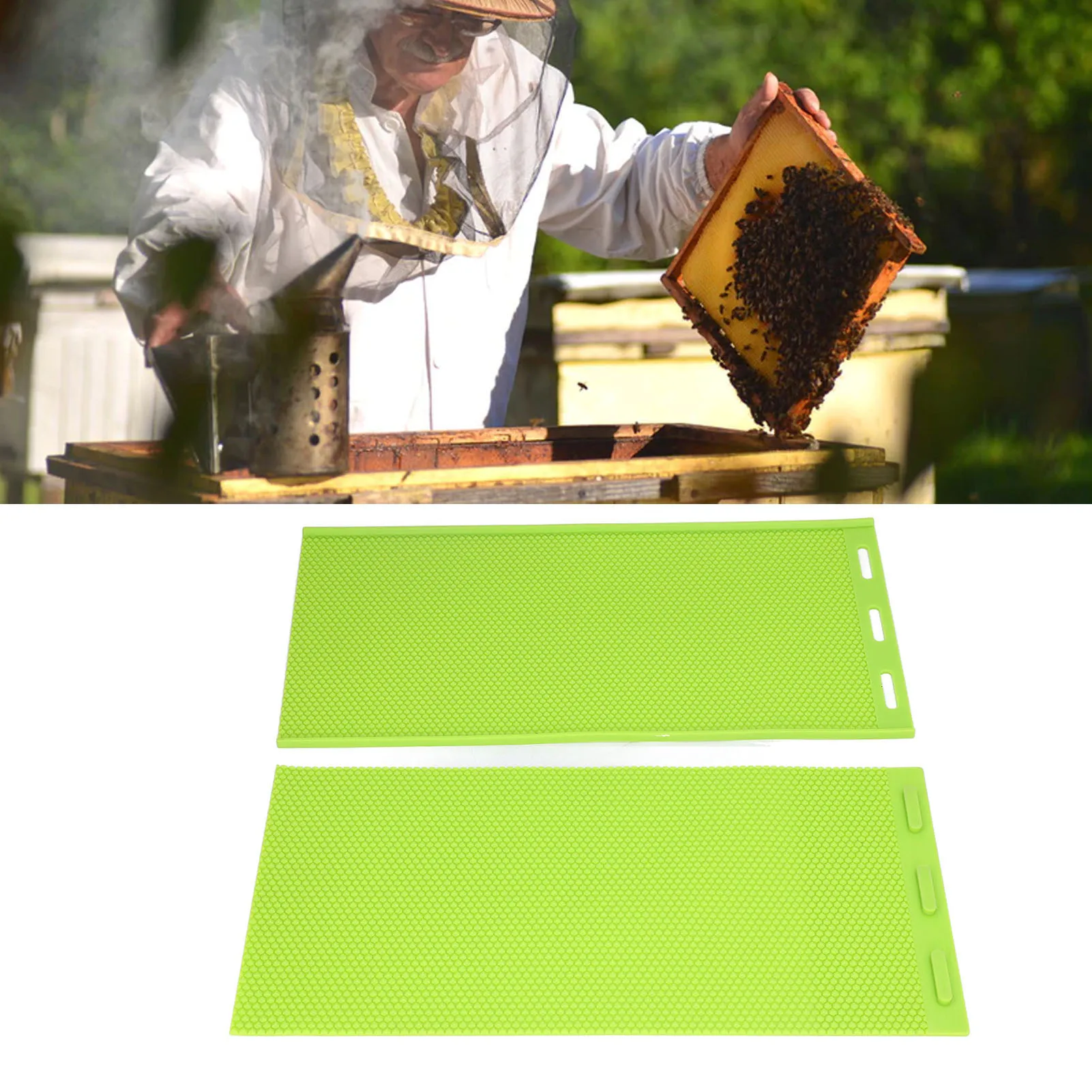 Molde de hoja de cera de abejas de silicona, 2 uds., 5,4mm, base de cera de abejas, molde de prensa, equipo de apicultor, molde de prensa de cera de abejas, molde de hoja de cera de abejas