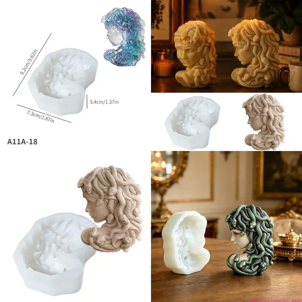E1PE Heat Resistant Medusa Silicone Mold Artistic Resin Projects Mould For Professional Crafting And Home DIY Use