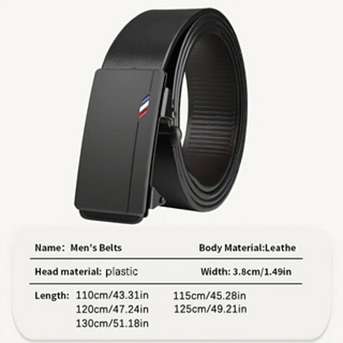 3-piece men's belt black multiple piece set, suitable for formal suits, office jeans, and casual daily wear