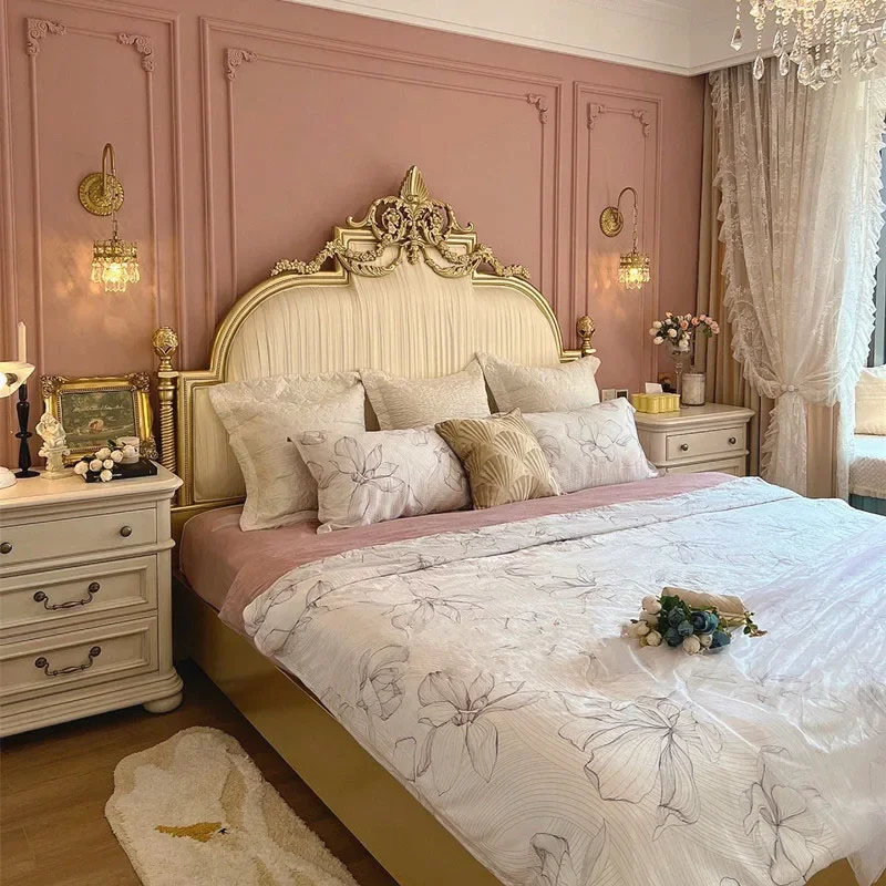 

Royal Nordic Kids Double Bed King High End Modern Frame Double Bed Girl Boys Sleeping Camas Matrimonial Luxury Bedroom Furniture