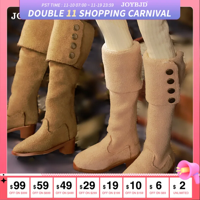 

Кукольная обувь Bjd 1/4, замшевые ботинки BJD, модные высокие ботинки, ботинки на плоской подошве, аксессуары для MSD, модели кукол JOYBJD