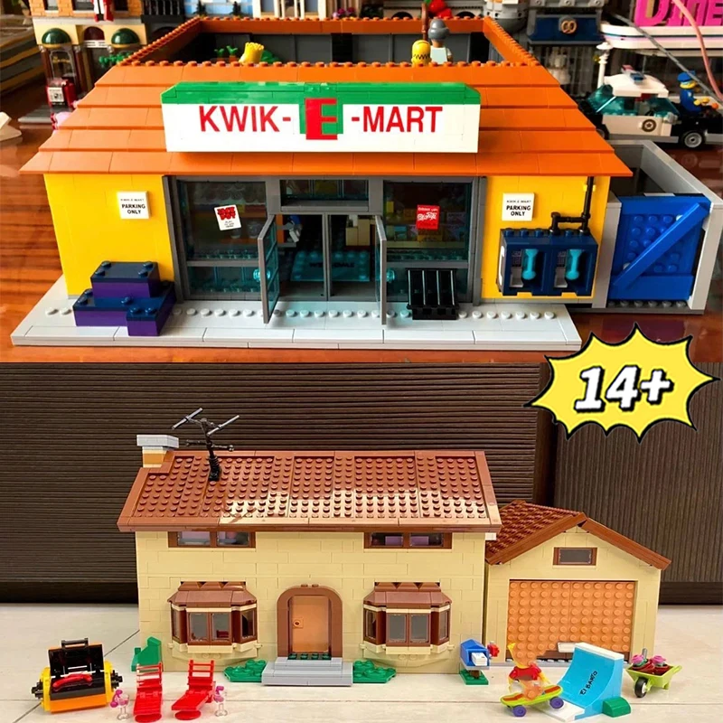 

NEW Simpson Theme Modular Building Bricks - Premium Street View Model Relaxation Compatible 71016 71006 Christmas birthday gifts