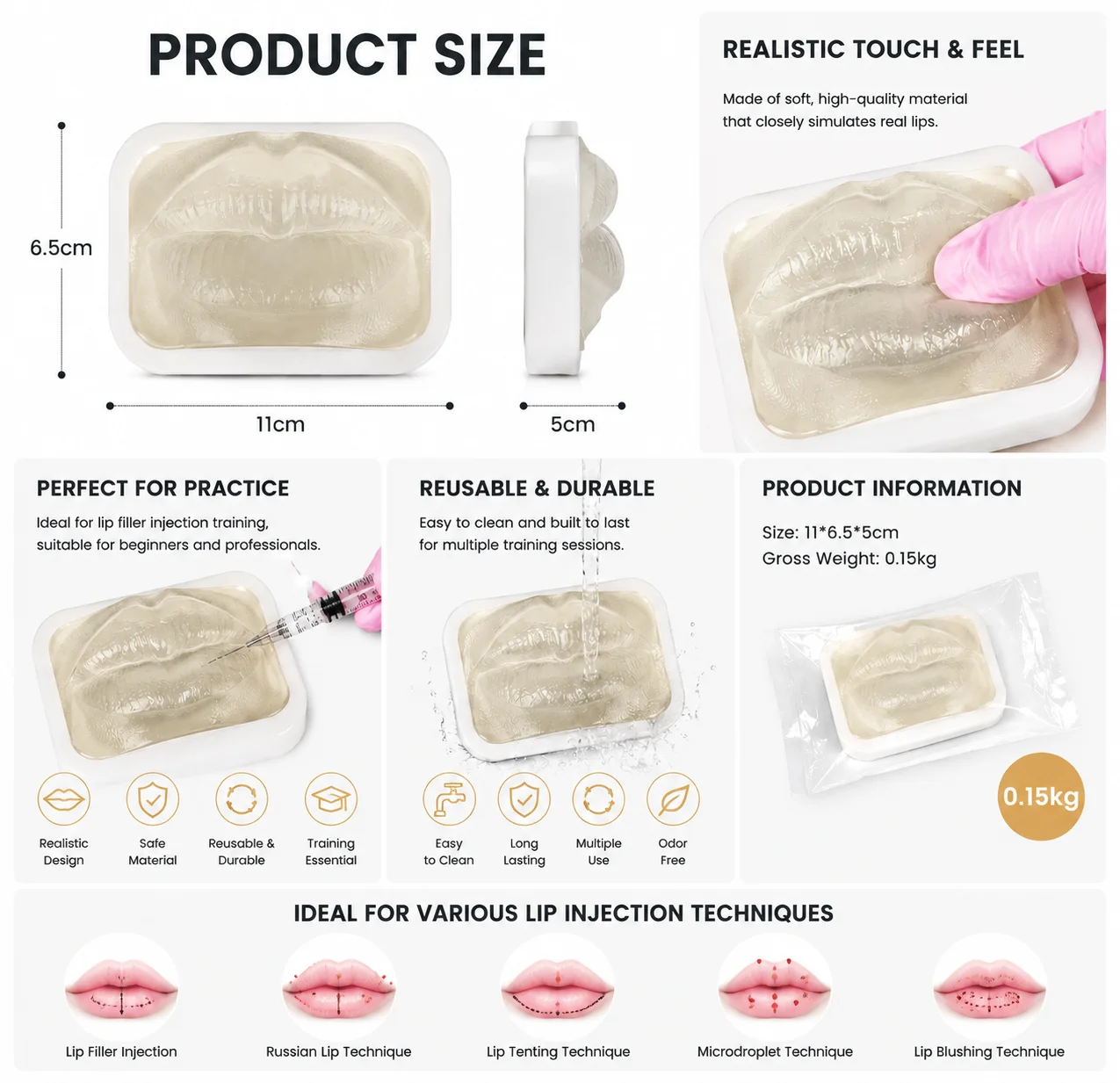 Transparent Lip Filler Injection Mannequin Aesthetic Institute Training Practice Stimulated Lip Model