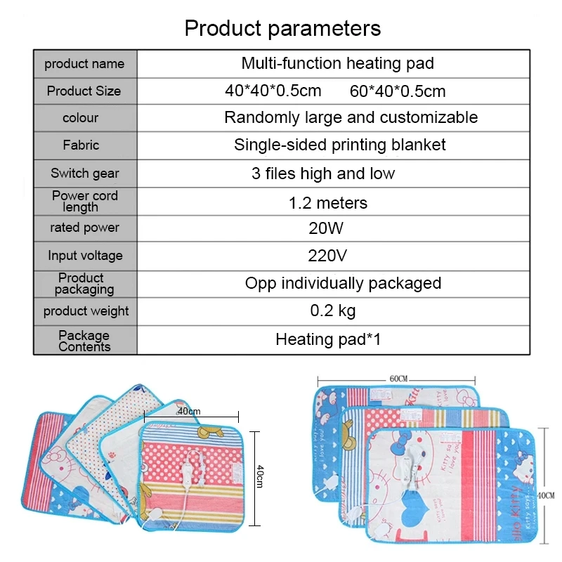 لوحة التدفئة للحيوانات الأليفة الحيوانات السرير سخان حصيرة القط الكلب السرير الجسم الشتاء النوم دفئا السجاد الحيوانات الأليفة أفخم بطانية كهربائية 40/60 سنتيمتر