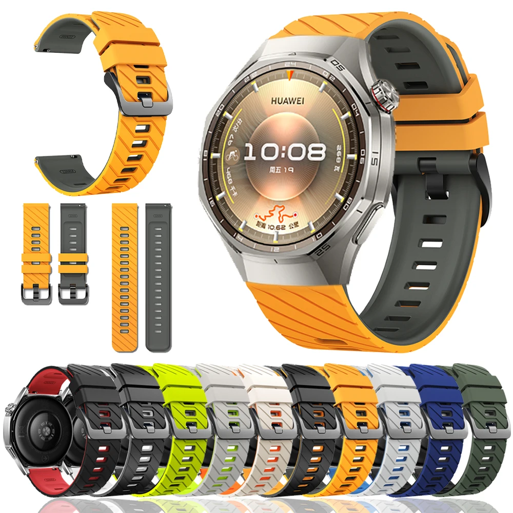22mm Silicone Strap For HUAWEI WATCH 5 46mm 4 Pro/GT6 Pro GT 6 5 4 3 SE Bands For AMAZFIT BALANCE 2 Replace Bracelet Accessories