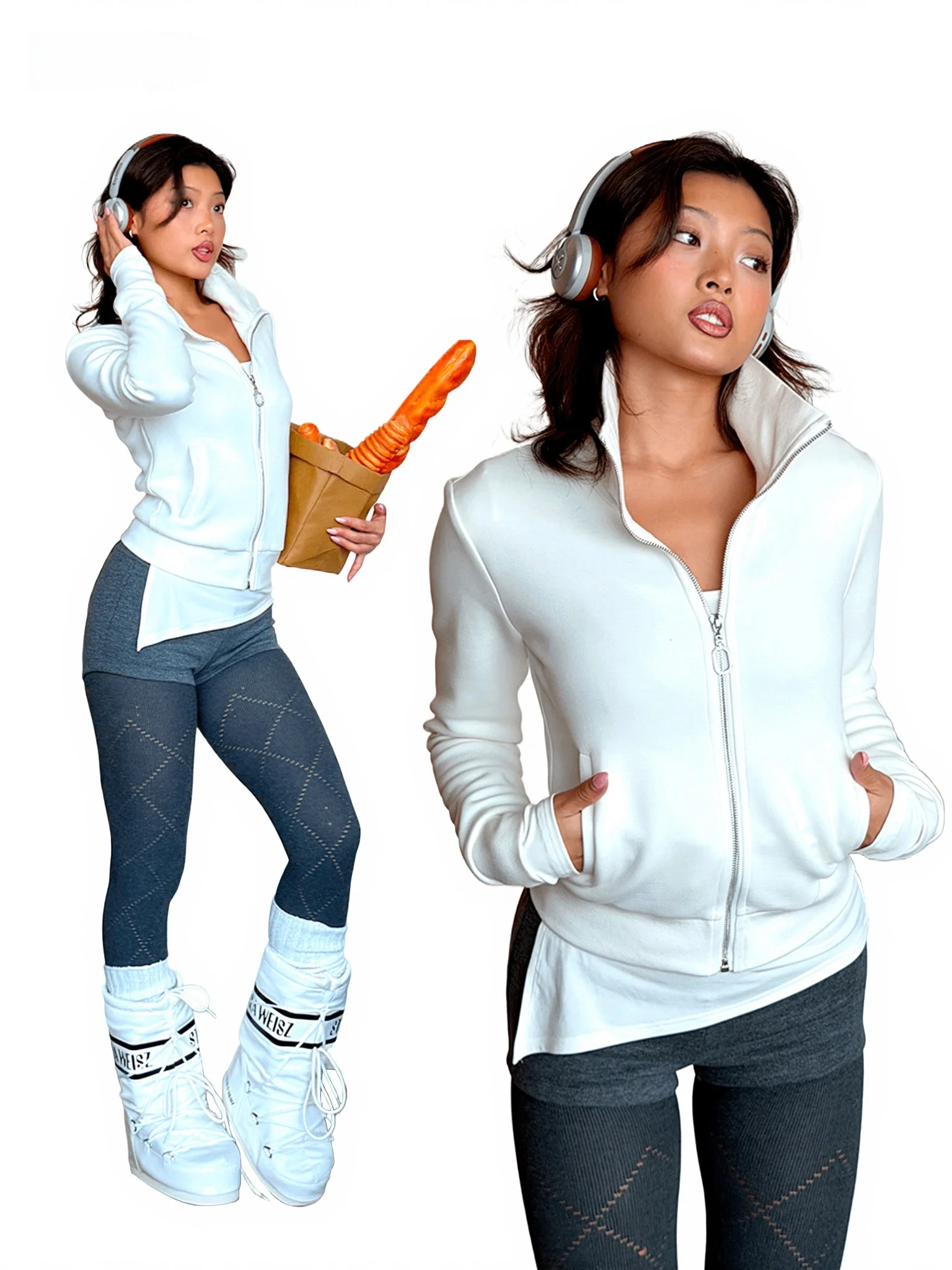 

ii Casual Long Sve Jaet Женская облегающая верхняя одежда Повседневная одежда с воротником-стойкой в рубчик Универсальный эффект похудения