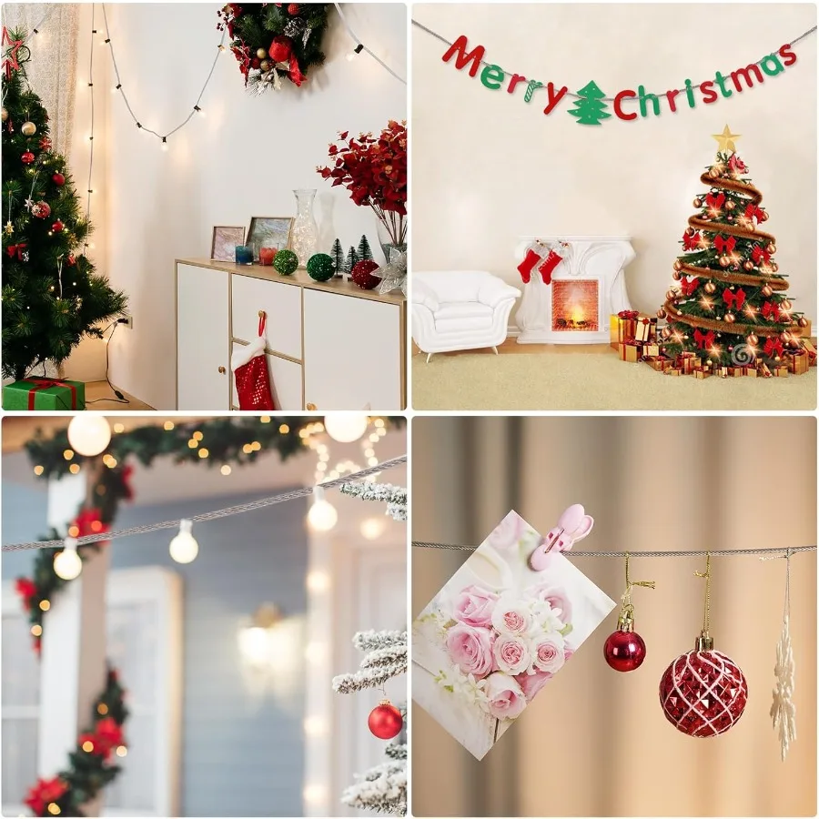 10.8FT 3.3M خطوط ملابس من الفولاذ المقاوم للصدأ لتعليق الملابس خارج حبل الغسيل الثقيلة لستارة سلكية معلقة يندبروف