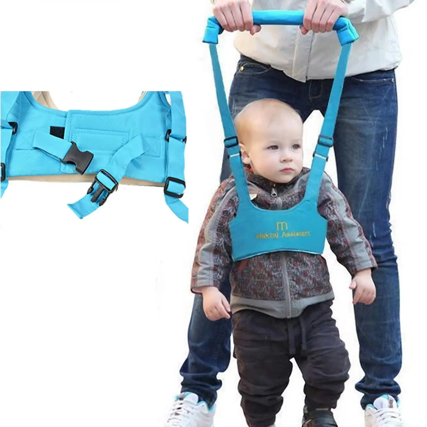 

AnGku 6-20 Months Breathable Cotton Infant Walking Harness for Safety Baby Dual-use Walker With Children's Traction Belt
