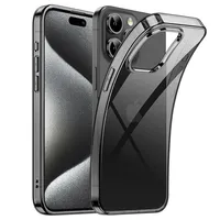 Transparent black silicone soft TPU case for iPhone 16 15 Pro Max carcasa ultra thin case for iPhone 14 13 12 mini 11 pro Max