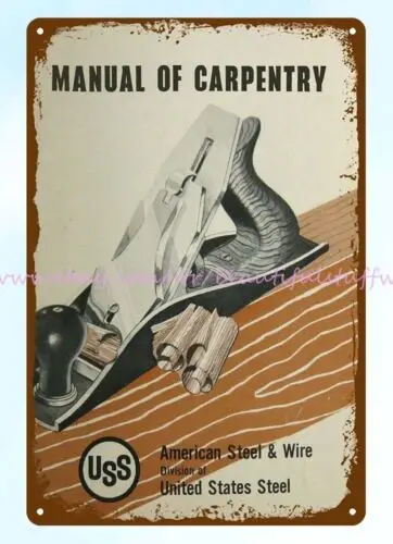 1958 USS American Steel Wire Manual of Carpentry metal tin sign metal songs