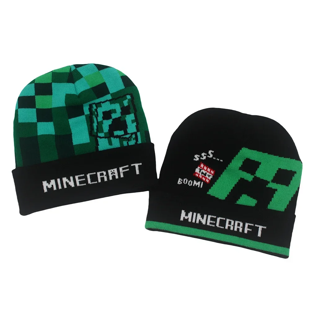 Gra Minecraft Creeper Knitting czapka beanie mężczyźni kobiety jakość kreskówki czapka śliczne dorywczo ciepłe czapki moda wszechstronne czapki unisex