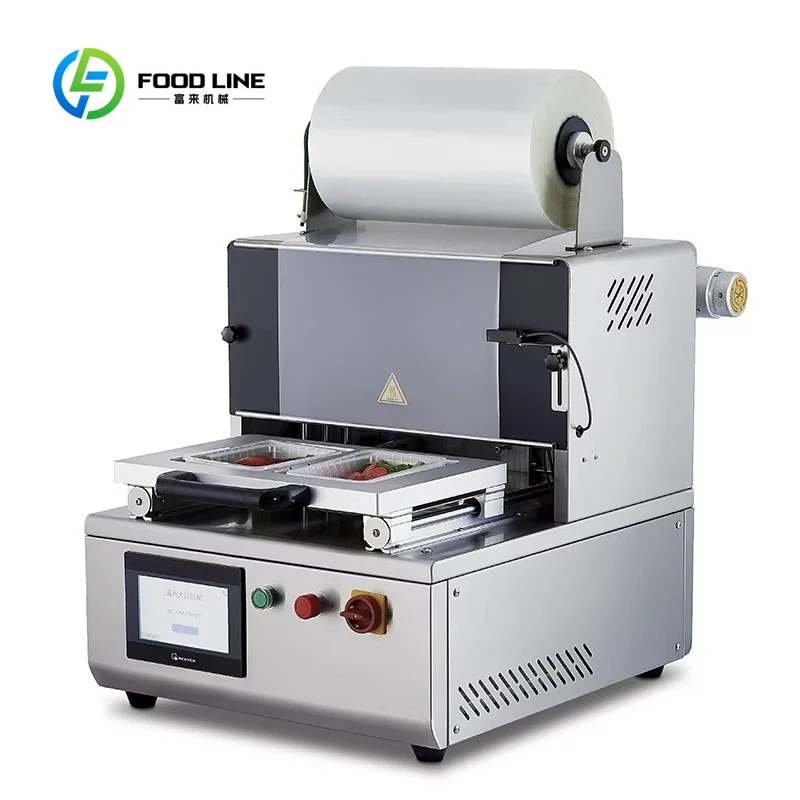 customized automatic vacuum skin packer machine durable construction for meat seafood food production lines