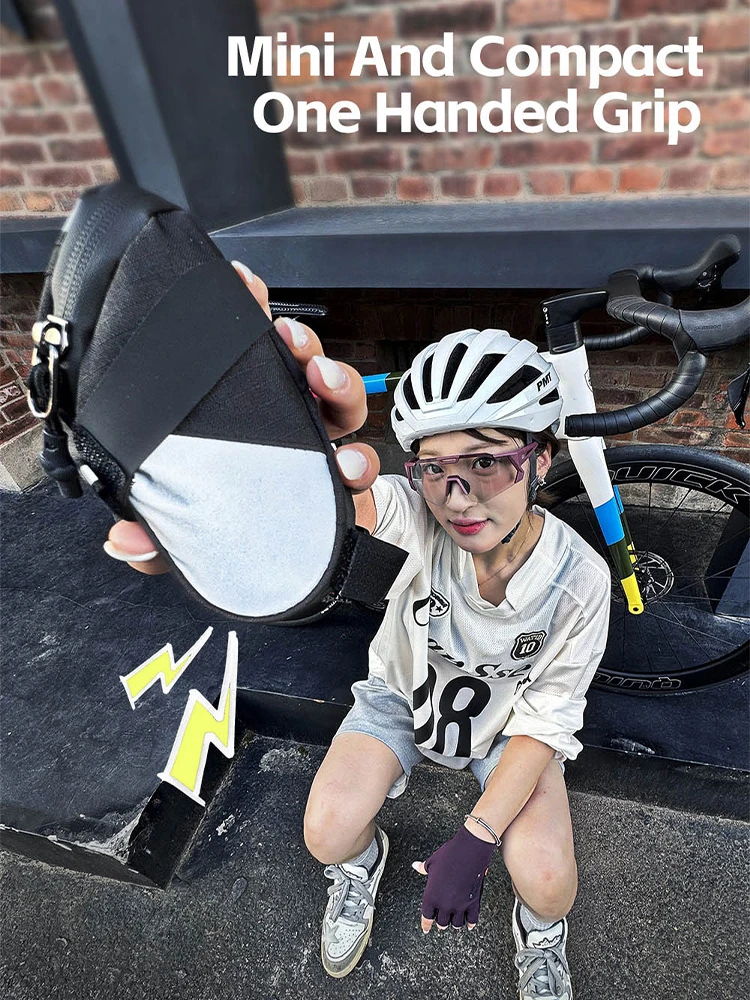 AliExpress Rhinowalk Bicycle Saddle Bag 0.4L One-Handed Grip Design Small Bike Seat Bag For Road Seat Rear Tool Pouch Bicycle Accessories
