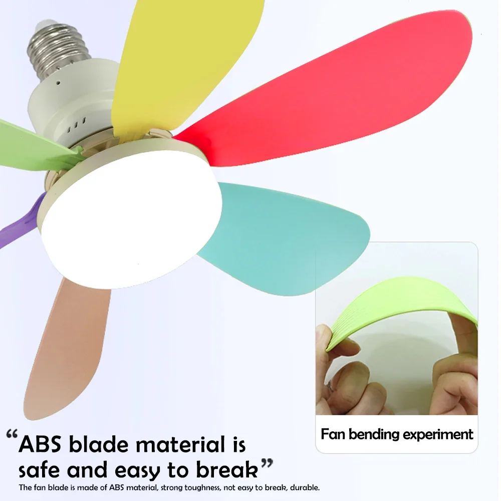 E27 Base 40W LED Ceiling Fan Light 3 Adjustable Lighting Modes Remote Control High Wind Power Electric Fan Light for Living Room