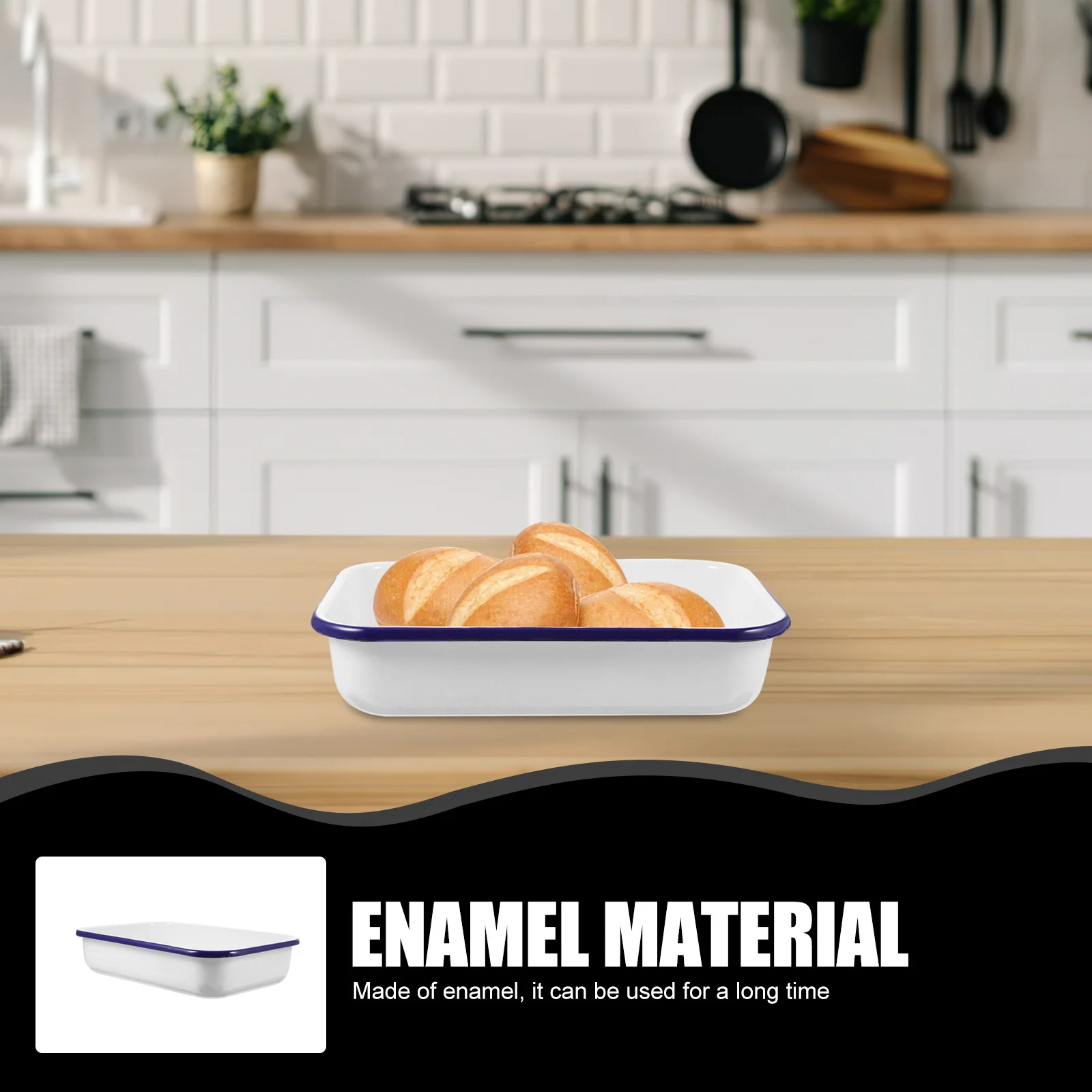 

Enamel Baking Pan Bread Large Tray Pans for Oven Trays Cooling Enameled