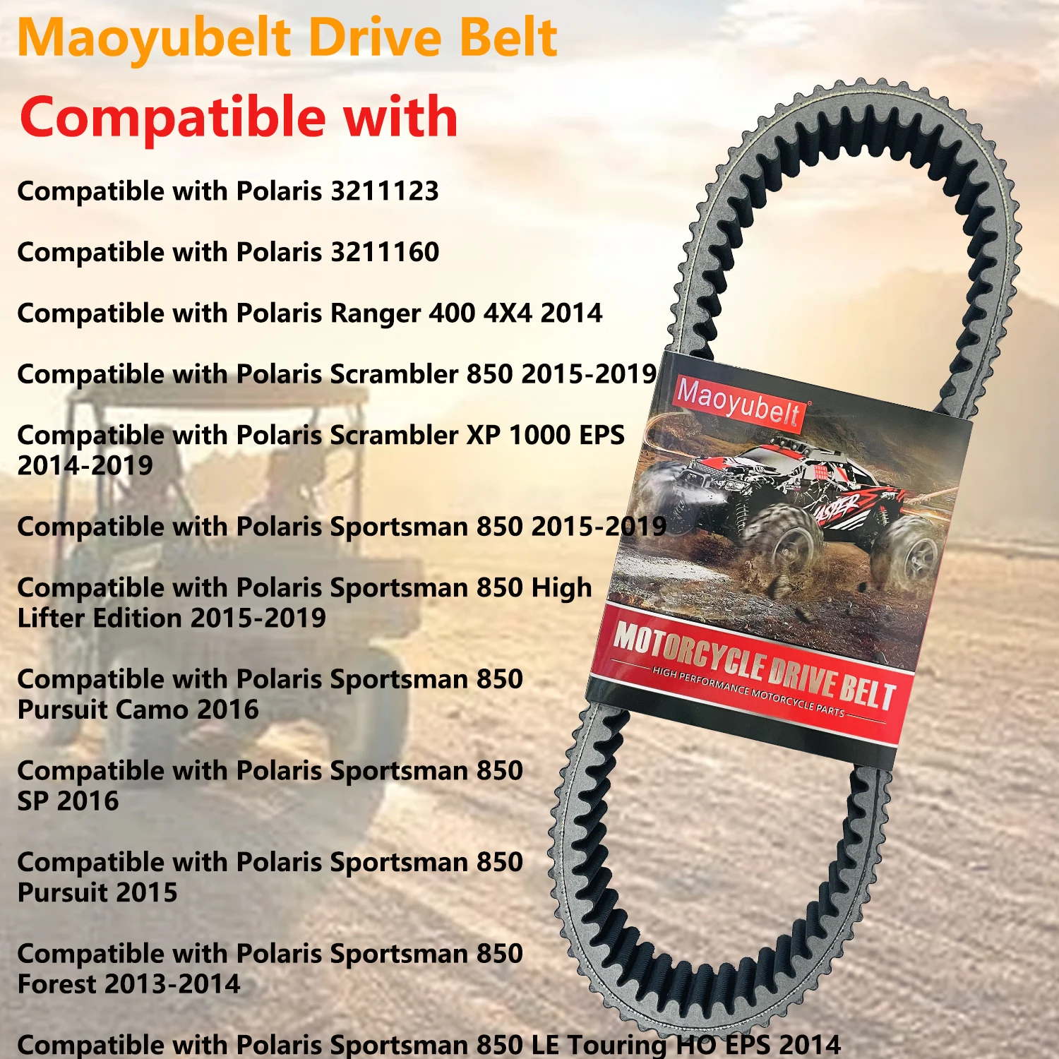 

Motorcycle Drive Belt Compatible with Polaris Sportsman SP 850 XP 1000 550 Touring EPS Forest Ranger 400 Scrambler 3211123 32111