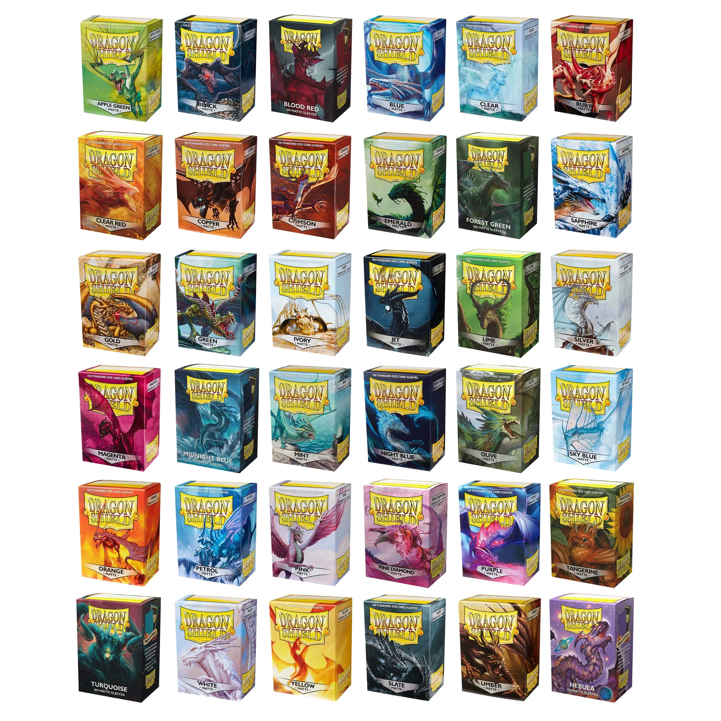 

100 PCS/Box 66*91mm Multicolor Dragon Shield Matte Cards Sleeve Cover Cards Protector for PTCG/Star Cards/MGT