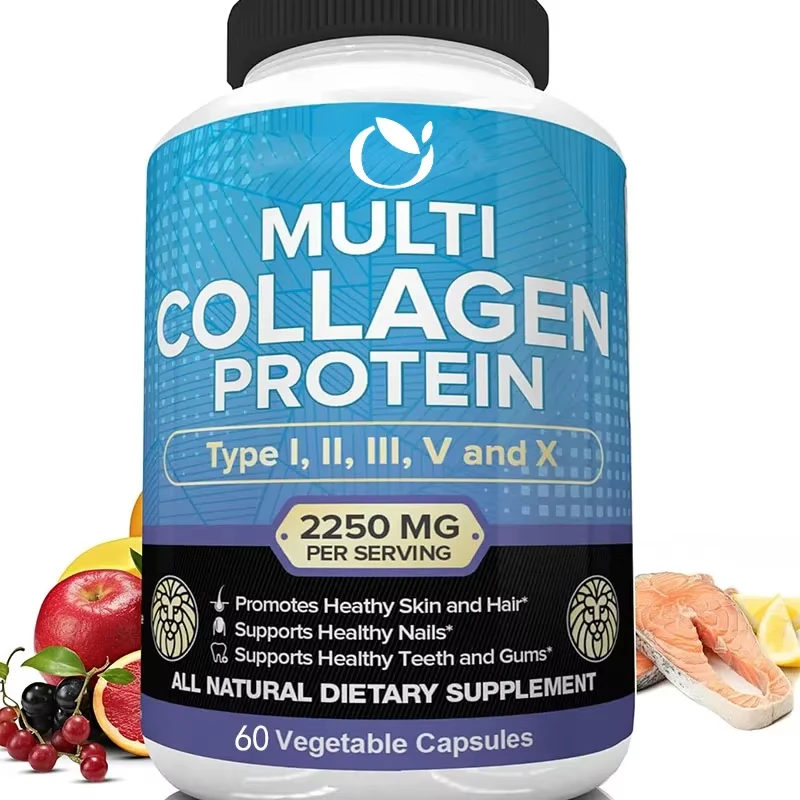 

Multi Collagen Pills 2250 Milligrams for Anti-aging, Healthy Joints, Hair, Skin, Bones, Nails. Suitable for Both Men and Women