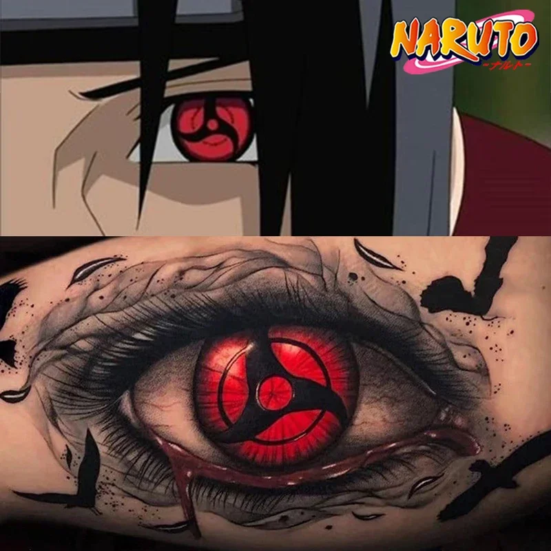 Naruto Uchiha Itachi Sharingan Tattoo Stickers Long-lasting and Colorfast for Man and Women Mangekyo Sharingan Eye Arm Body Toys