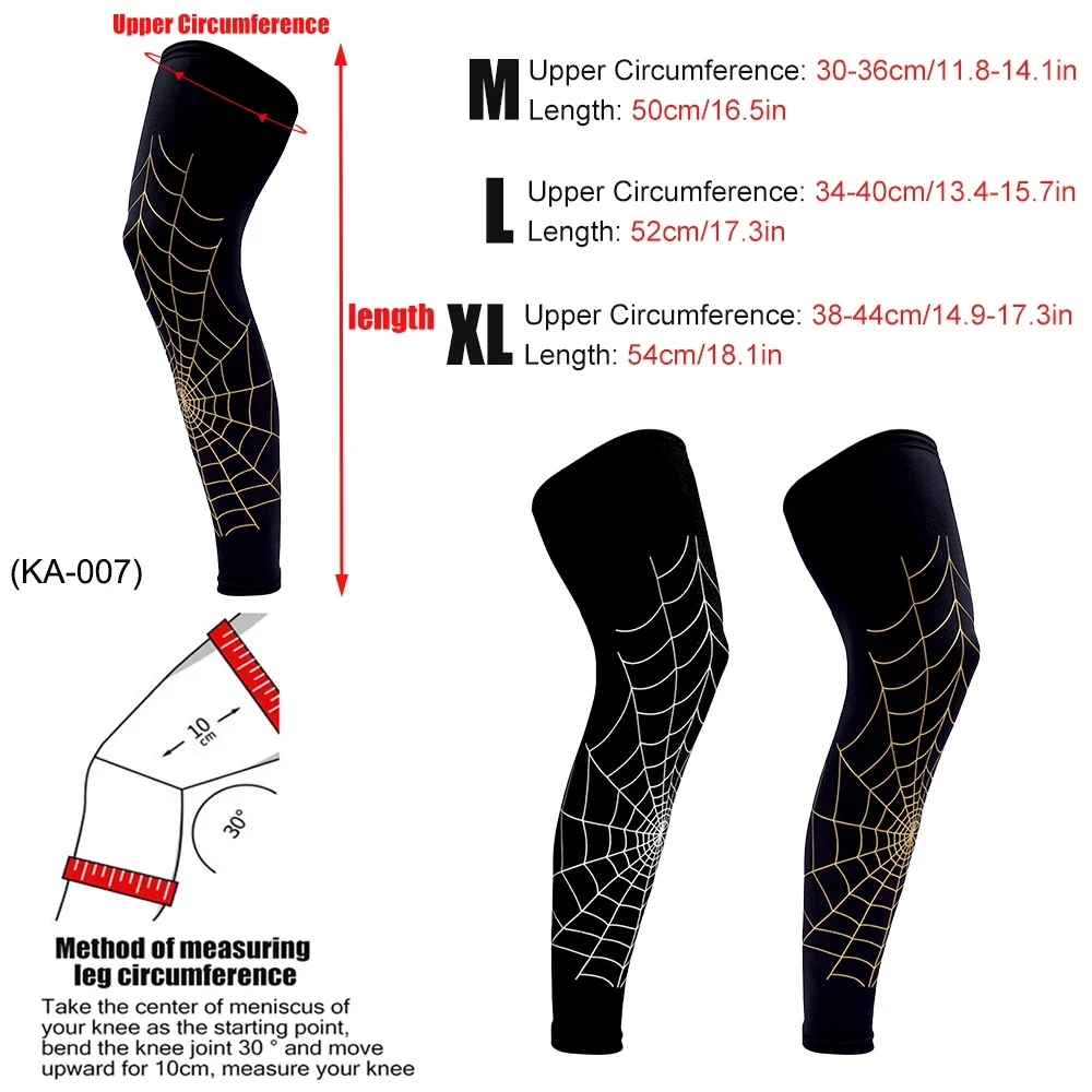 GOMOREON 1Pcs Compression Recovery Leg Sleeves - Sports Knee Pads Football Basketball Cycling Stretch Leg Knee Long Sleeve