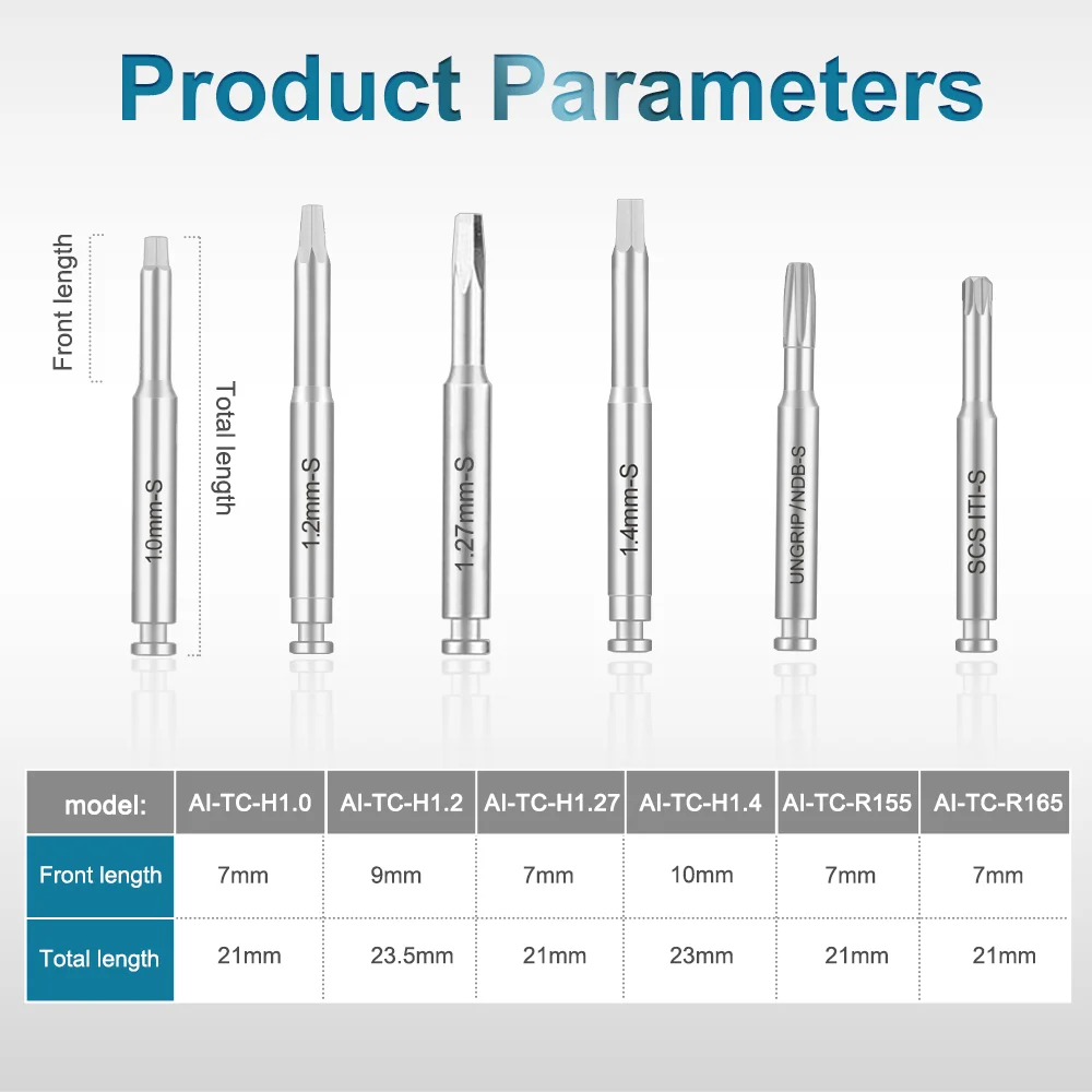 AI-TC динамометрические отвертки для зубных имплантатов, гаечные ключи, инструменты для ремонта, стоматологические материалы, 6 размеров, доступны длинные и короткие соответствия
