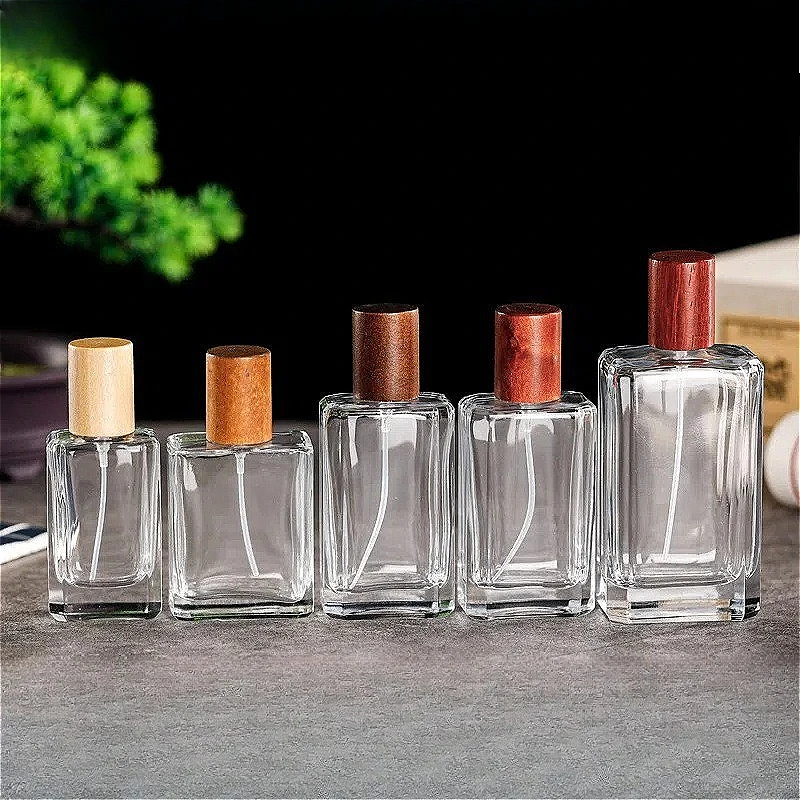 

25/50/100ml Flat Square Glass Perfume Spray Bottle, Empty Refillable Atomizer, Portable Travel Cosmetic Container