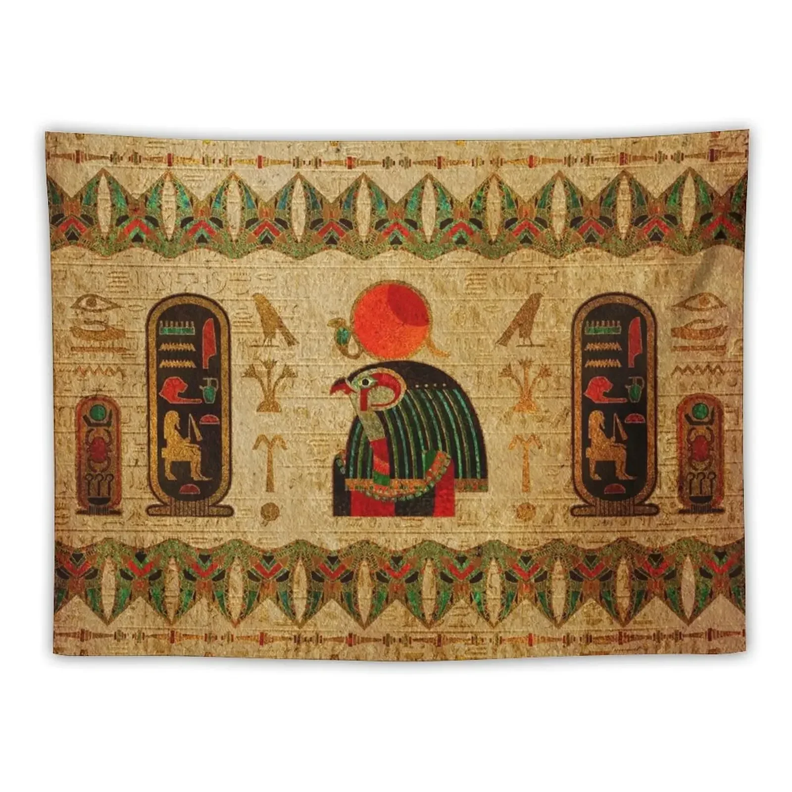 Egyptian Horus Ornament on Papyrus Tapestry Wallpapers Home Decor Decorations For Your Bedroom Tapestry