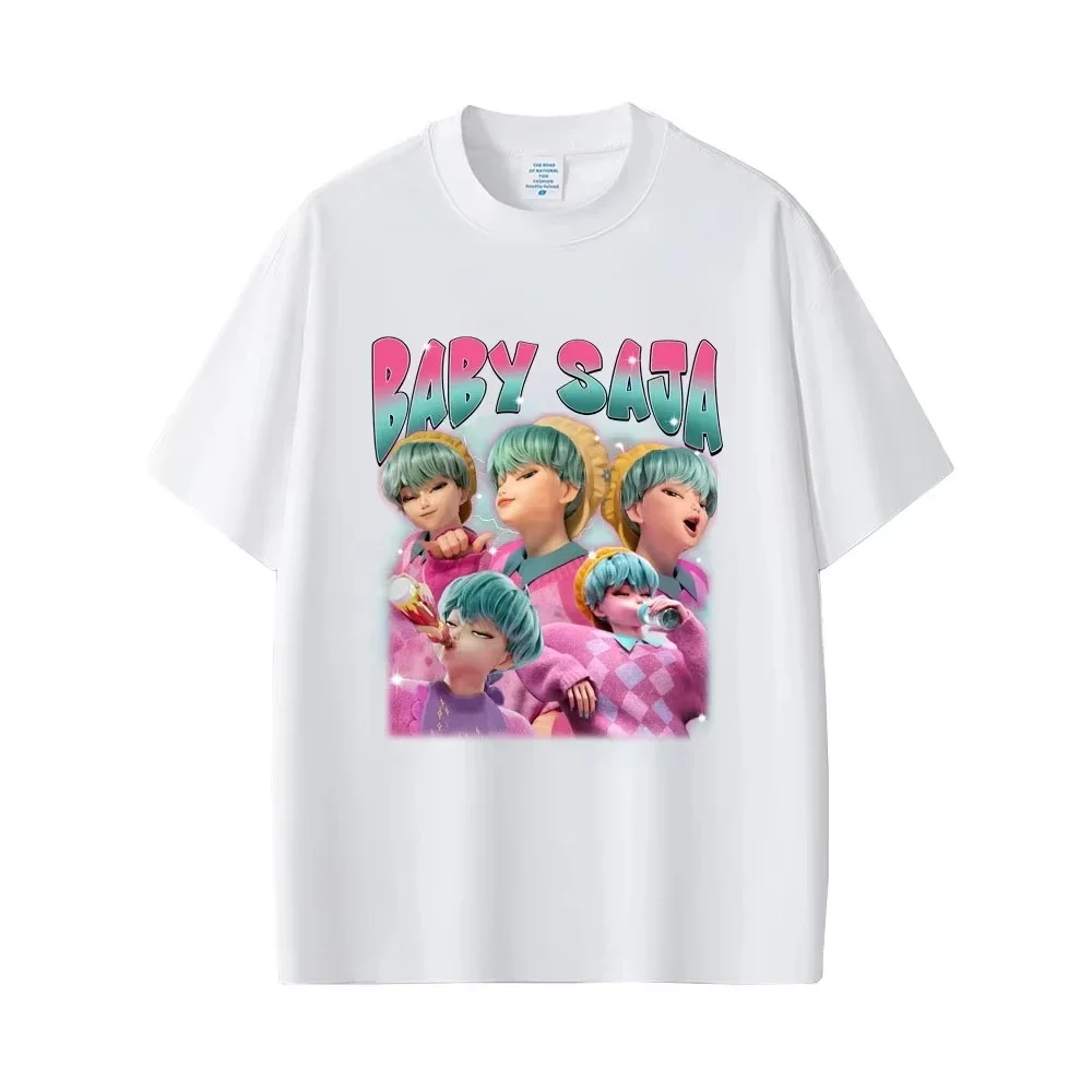 Kpop شيطان الصيادين الجرافيك التي شيرت بلايز Kawaii لطيف ساجا بنين طباعة EdT تي شيرت الرجال النساء الكرتون موضة الاتجاه تي شيرت الشارع الشهير #2