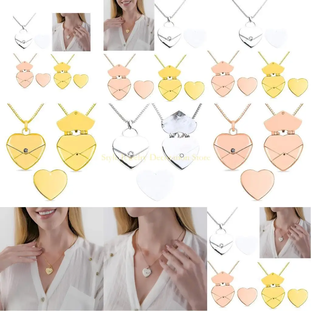 D46e عبارة حب خطاب قلادة قلادة قلادة قلادة قلادة القلب #1