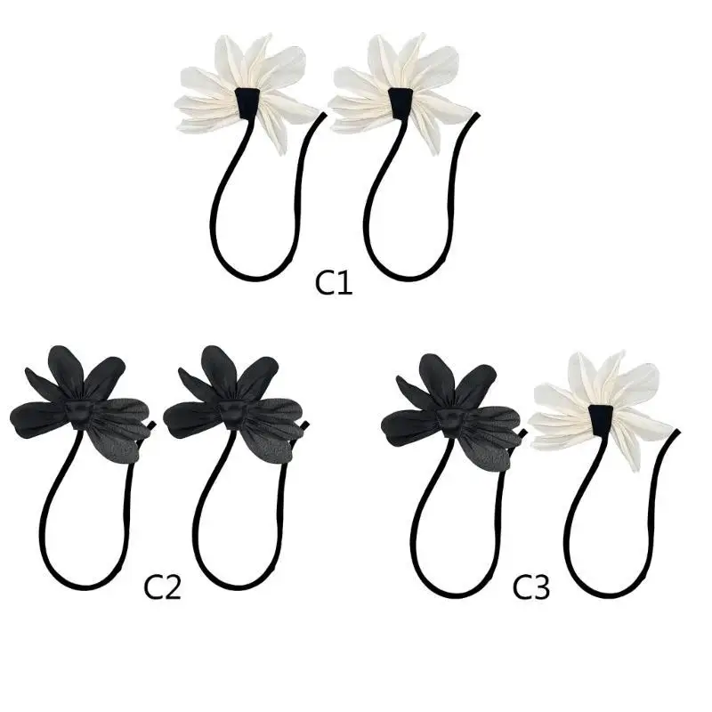 652F مجموعة مكونة من 2 بروش على شكل زهرة رقيقة/دبوس صدر/صدرية للسيدات للتسوق الأنيق #3